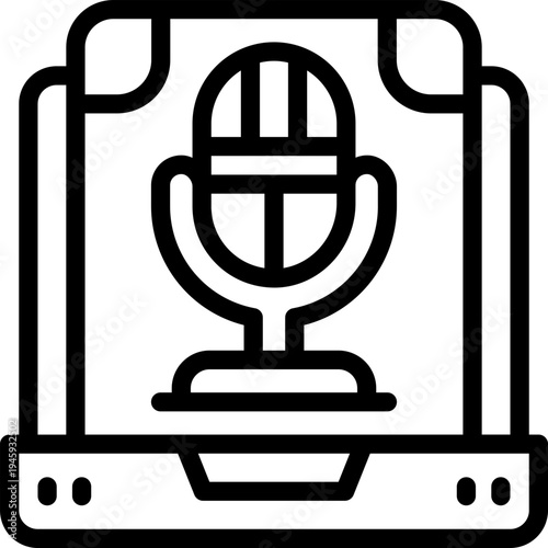 voice line icon. Clean and minimalist vector icon for websites, mobile apps, presentations, and logos. Fully scalable and customizable for any project.