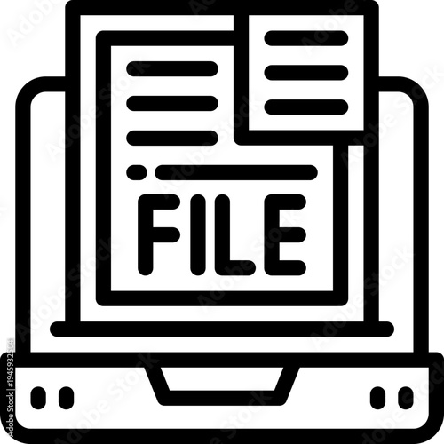 online file line icon. Clean and minimalist vector icon for websites, mobile apps, presentations, and logos. Fully scalable and customizable for any project.