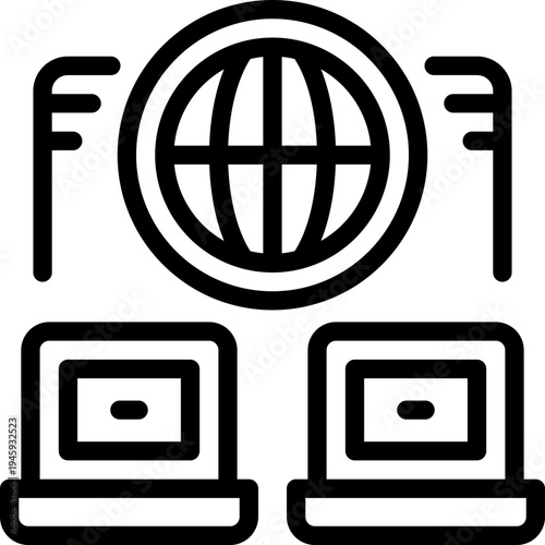 internet line icon. Clean and minimalist vector icon for websites, mobile apps, presentations, and logos. Fully scalable and customizable for any project.