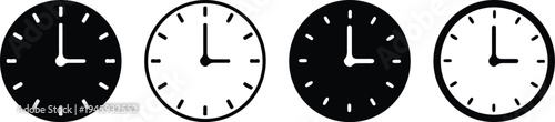 clock four icon set vector illustration design collection 