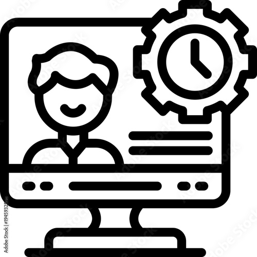 productivity line icon. Clean and minimalist vector icon for websites, mobile apps, presentations, and logos. Fully scalable and customizable for any project.