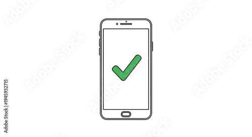 Smartphone with green check mark screen.