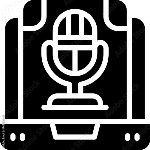 voice glyph icon. Strong and solid vector icon for websites, mobile interfaces, presentations, and visual branding. High quality and easy to edit.