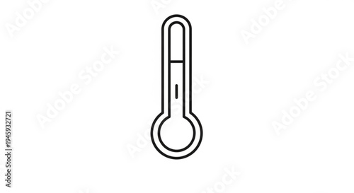 Thermometer icon with rising temperature levels on white background for health and weather concepts
