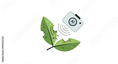 Smartphone with green leaf icon.