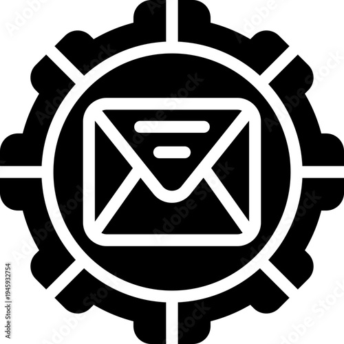 email management glyph icon. Strong and solid vector icon for websites, mobile interfaces, presentations, and visual branding. High quality and easy to edit.
