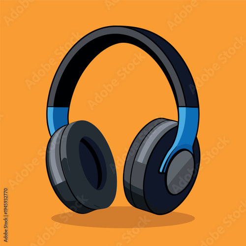 Black modern headphones with soft ear cushions