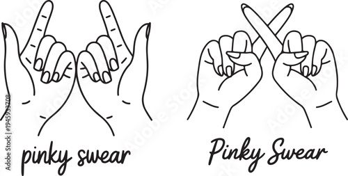 Pinky swear hands gesture promising friendship and love