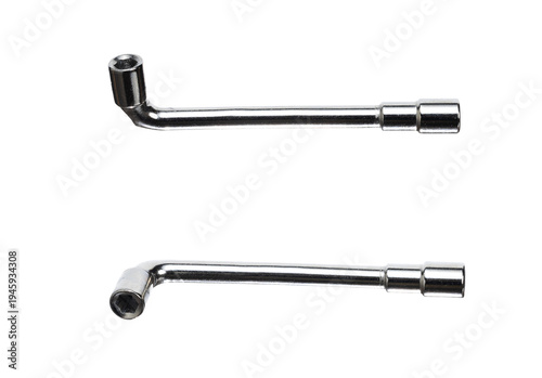 Slika na platnu L shaped socket wrench shown from two sides, isolated on white background