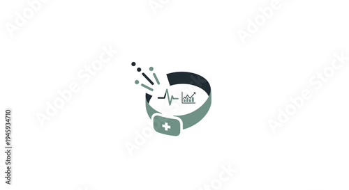 Smartwatch with plus sign on screen.