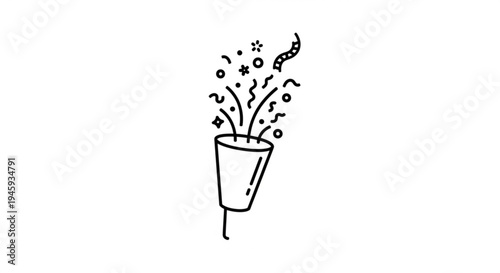 Whisk with sparks and confetti celebration baking tool kitchen utensil for mixing and blending