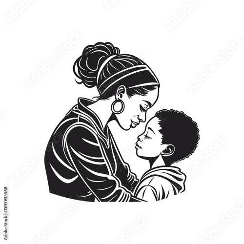Loving mother gently kissing her child's forehead in a heartwarming moment that expresses tenderness, protection, and maternal affection.