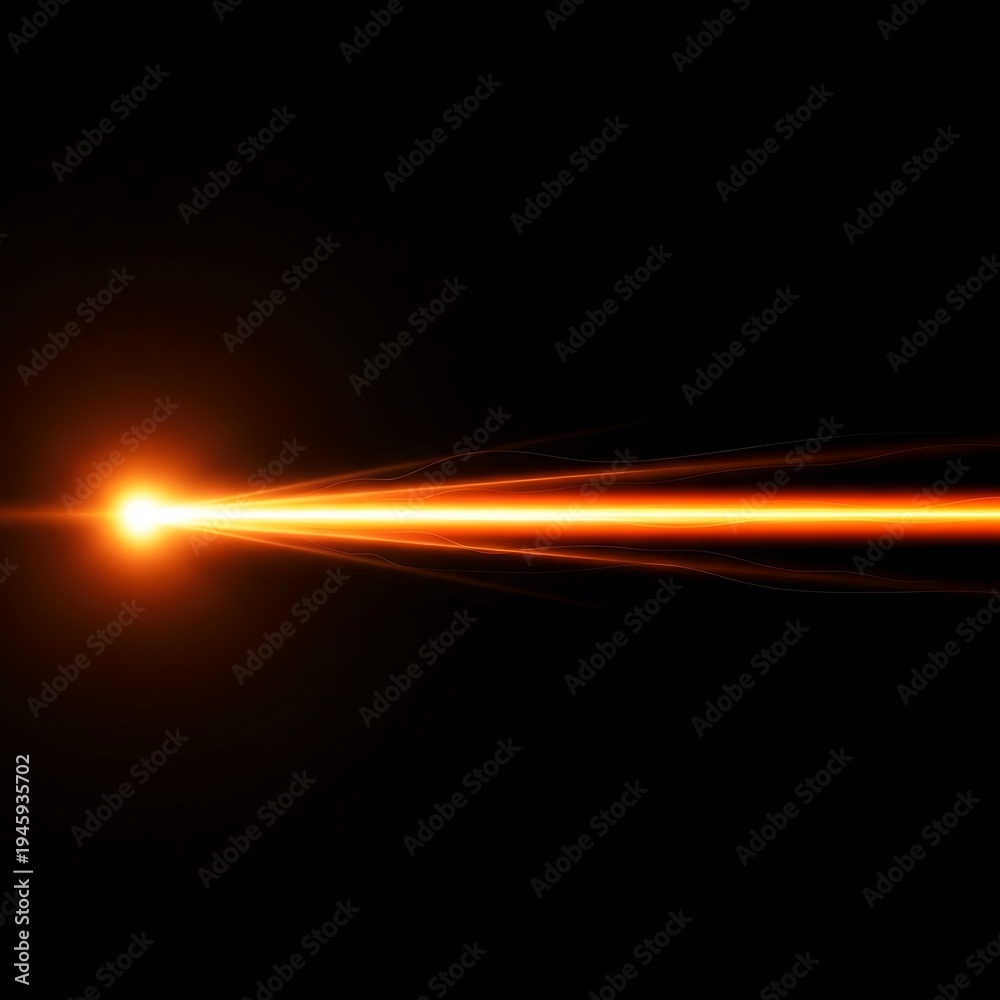 Fototapeta premium Vibrant Orange Light Beam in Darkness.