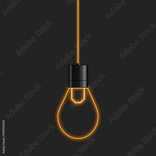light bulb on black background