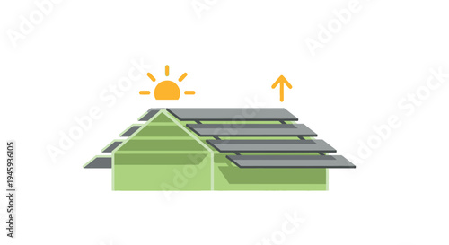 Solar panel on green house roof.