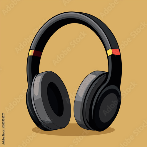 Black modern headphones with soft ear cushions