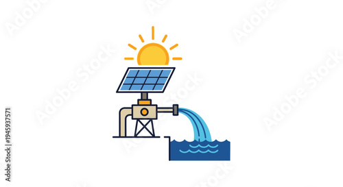 Solar powered water pump system.