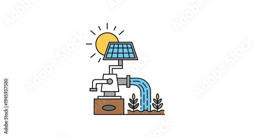 Solar powered water pumping system.