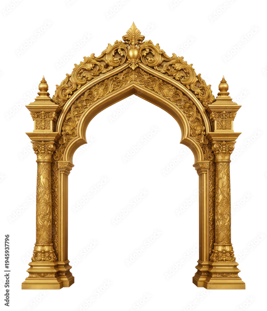 Obraz premium PNG Ornate golden architectural arch