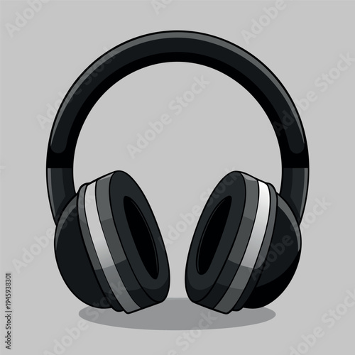 Black modern headphones with soft ear cushions