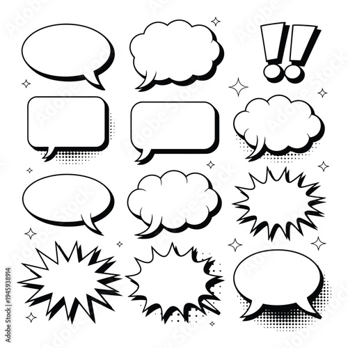 Comic Speech Bubbles Vector Illustration
