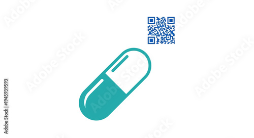 Teal colored medical pill capsule.