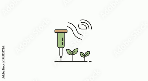 Syringe watering small green plants.