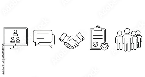 Business Handshake Partnership Agreement and Teamwork Cooperation Icon
