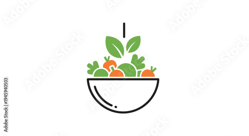 Veggie bowl with fresh green leaves.