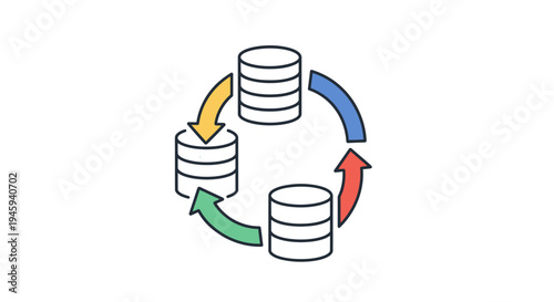Three Stacked Disk Data Storage Cylinders.