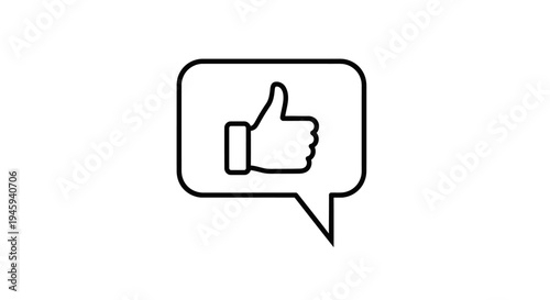thumbs up icon in speech bubble.
