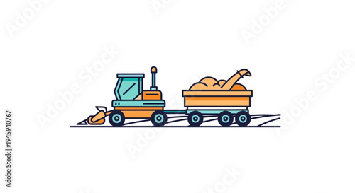 Toy train with sand cart.
