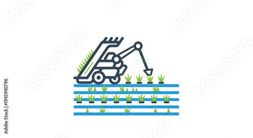 Tractor digging in the soil.