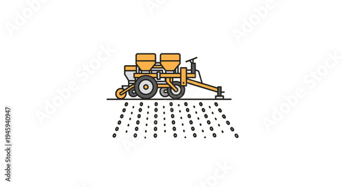 Tractor seeding agricultural equipment machine.