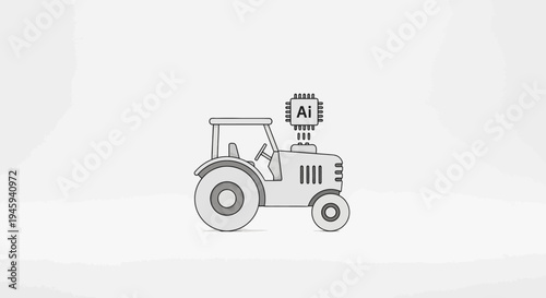 Tractor with AI technology equipment.