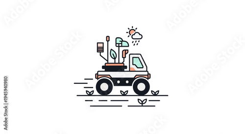 Tractor with farming equipment attached.