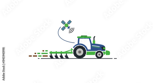 Tractor with drone farming technology.