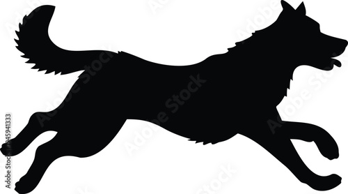 Siberian Husky vector illustration silhouette icon