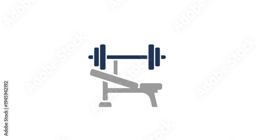 Weight Bench with Barbell Fitness Equipment.