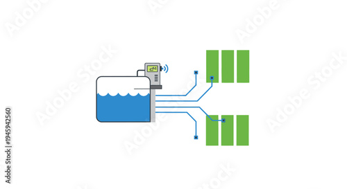 Water Flow System With Green Boxes.