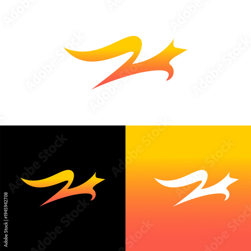Abstract Running Fox Logo, suitable for branding logo