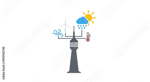 Weather Station Meteorological Tower Instrument.