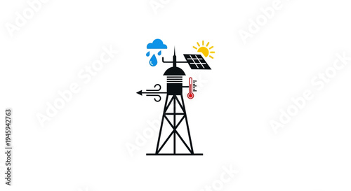 Weather station with solar panel.