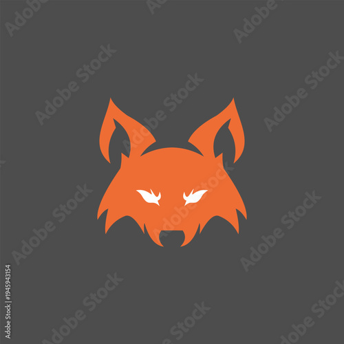 Minimalist Fox Head Icon logo