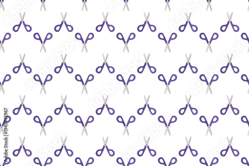 Seamless pattern with stationery scissors. Minimal vector background for school, office and craft themes. Perfect for wrapping paper, textile, packaging, decor, print, notebooks and creative design.