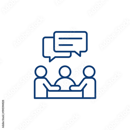Group of people having a discussion isolated on transparent background