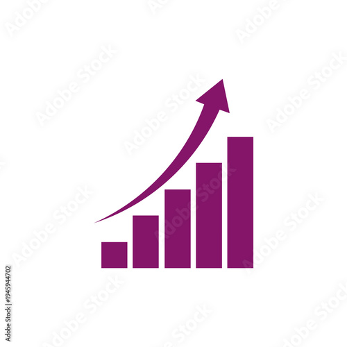 Free Download Purple bar graph with upward trend arrow isolated on transparent background - GFXLoad