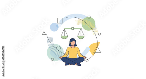 Woman meditating in lotus position.