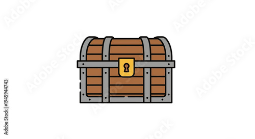 Wooden Treasure Chest with Lock.