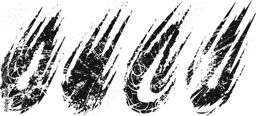 grunge brush strokes set abstract black paint texture rough distressed artistic ink marks and splatters